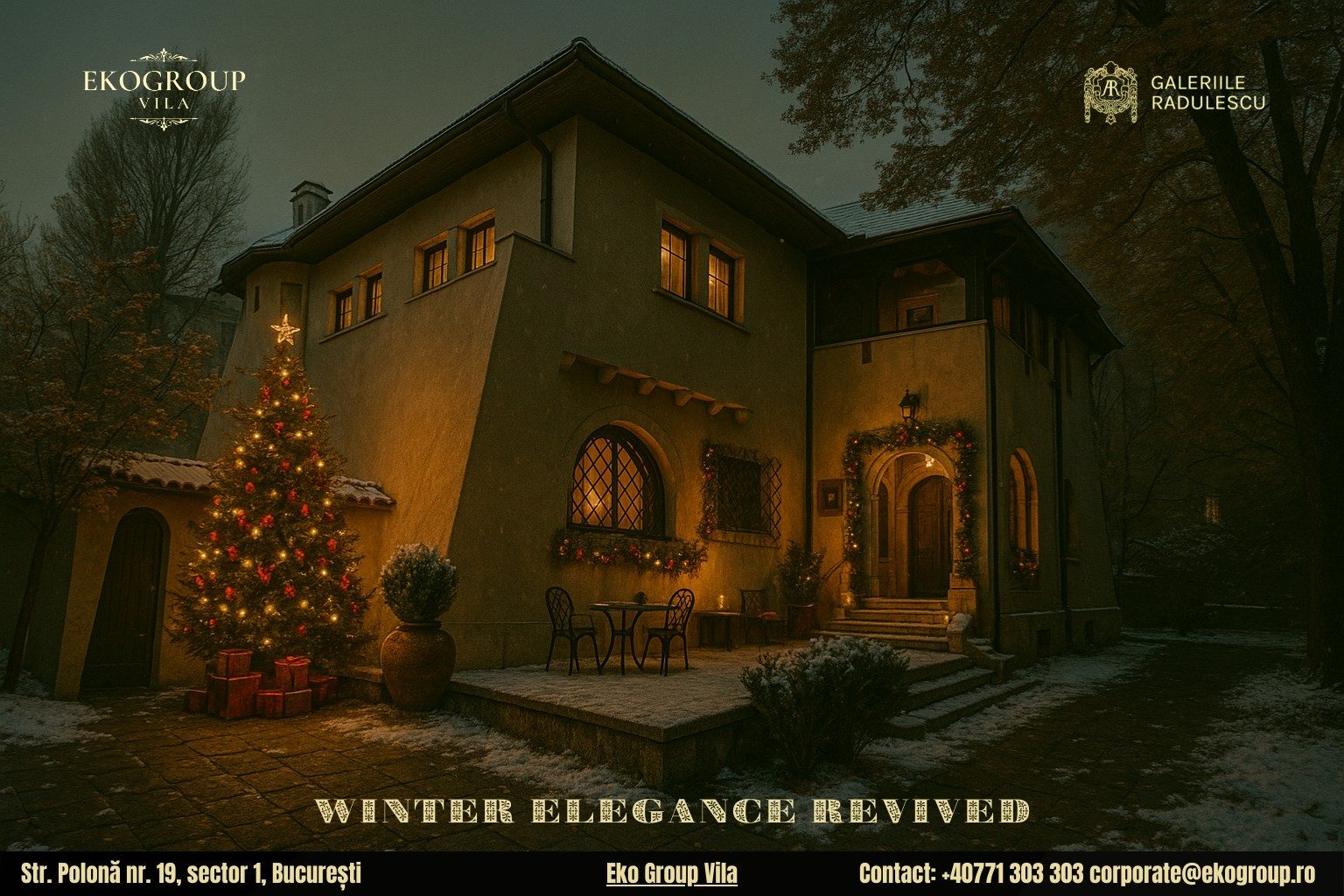 Poveste de Crăciun: Magia Anilor ’30 Redescoperită la Fosta Casă Tătărăscu, Astăzi Eko Group Vila